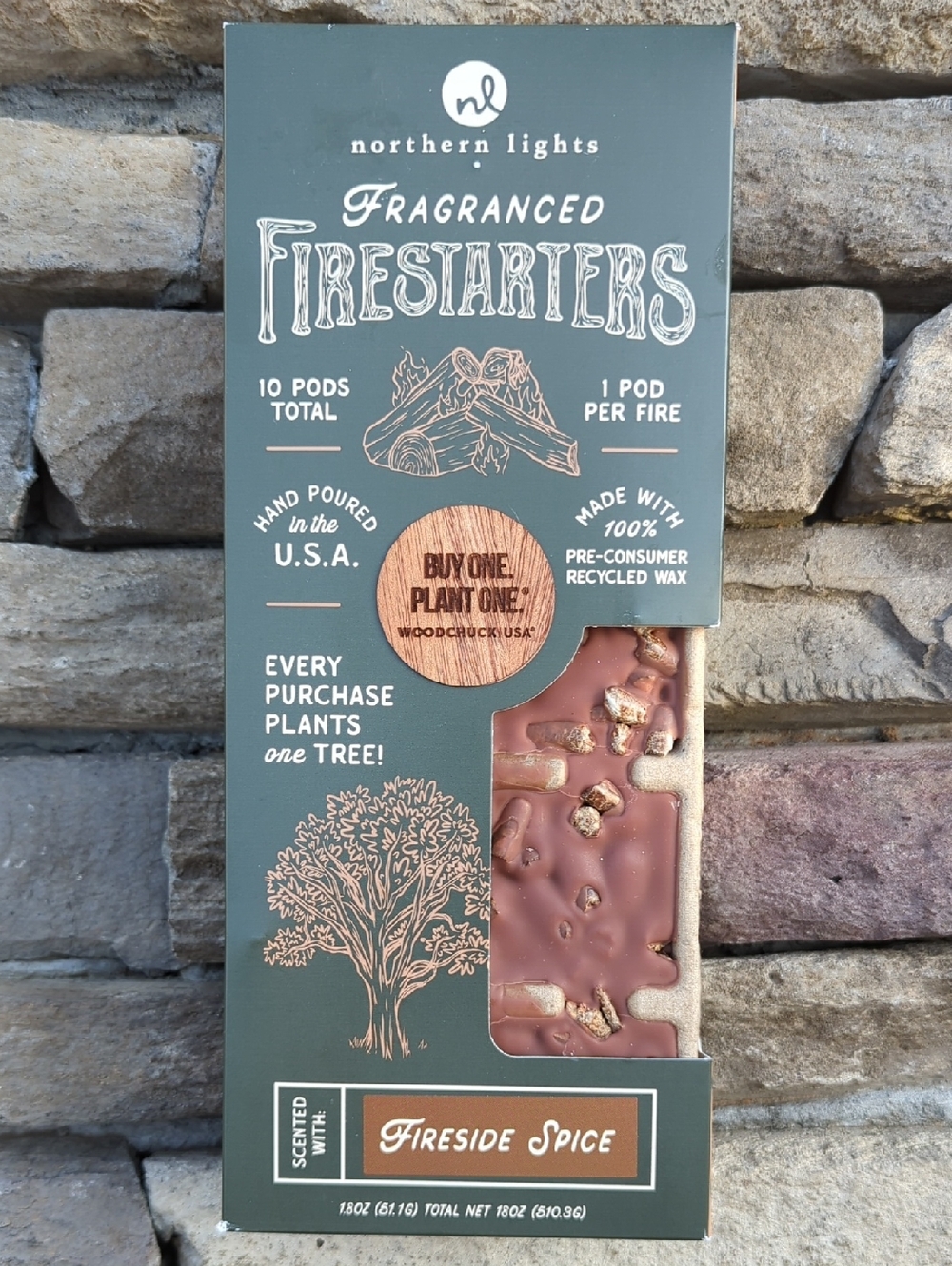 Fragranced Firestarter Wax Pods, Fireside Spice Scent, 10 Pods